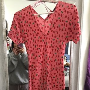 Cherry print skater style zara dress